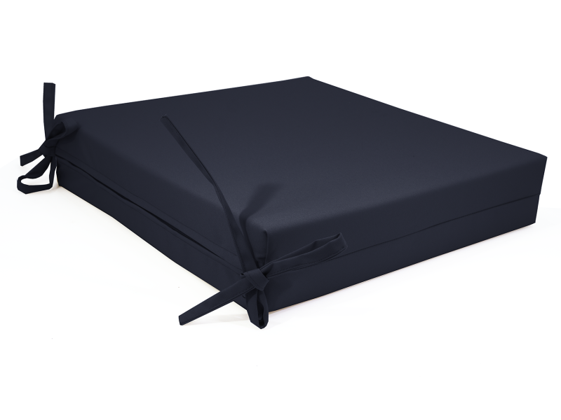 Μαξιλάρι με δέσιμο αδιάβροχο ύφασμα μονόχρωμο μπλέ σκούρο με μονοκόμματο αφρολέξ